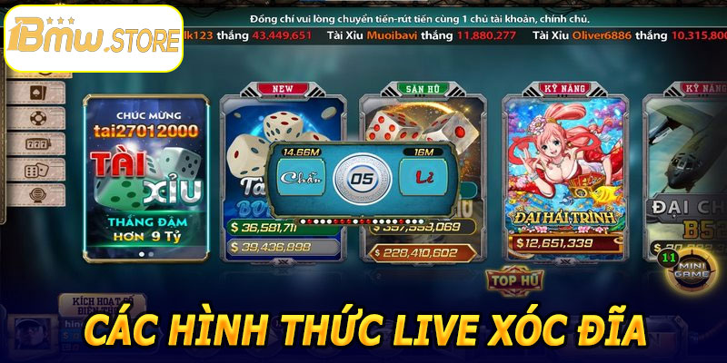 Các hình thức live Xóc Đĩa 1BMW