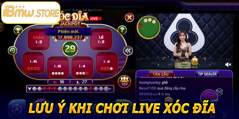 Lưu ý khi trải nghiệm live Xóc Đĩa 1BMW